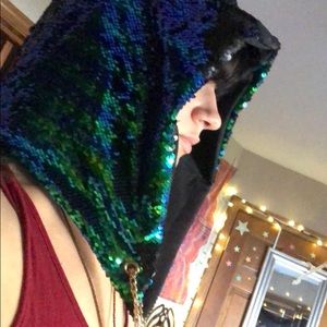 Sequin rave hood